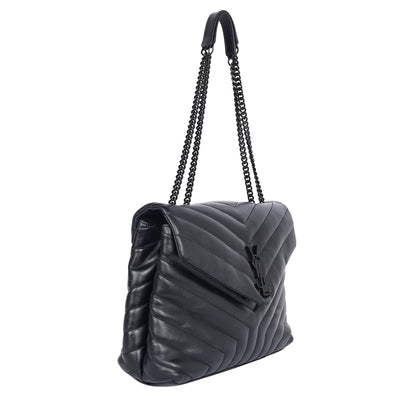 Calfskin Y Quilted Monogram Monochrome Medium Loulou