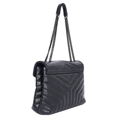 Calfskin Y Quilted Monogram Monochrome Medium Loulou