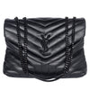 Calfskin Y Quilted Monogram Monochrome Medium Loulou