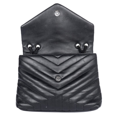 Calfskin Y Quilted Monogram Monochrome Medium Loulou