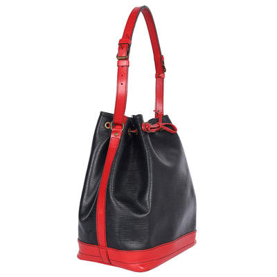 Black/Red Epi Leather Large Noe Bag
