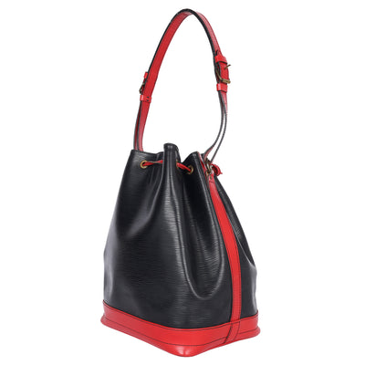 Black/Red Epi Leather Large Noe Bag