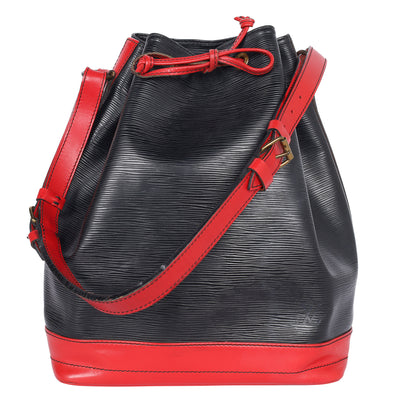 Black/Red Epi Leather Large Noe Bag