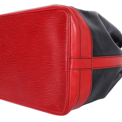Black/Red Epi Leather Large Noe Bag