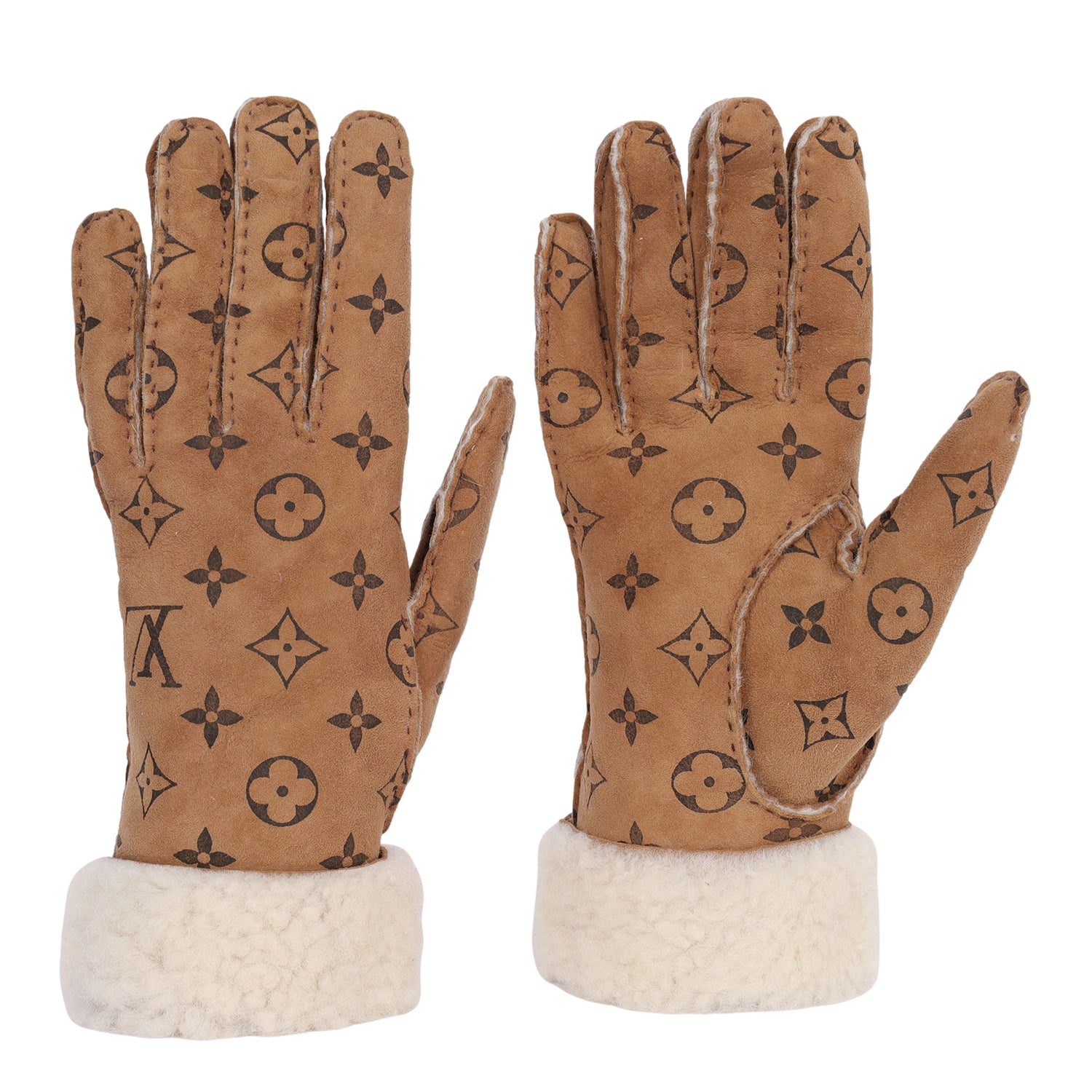 ルイヴィトン LOUIS VUITTON GLOVE Louis Vuitton Monogram Shearling Mouton Gloves 7.5 – The Lady Bag