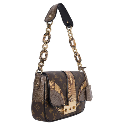 Monogram Alligator Python Shoulder Bag
