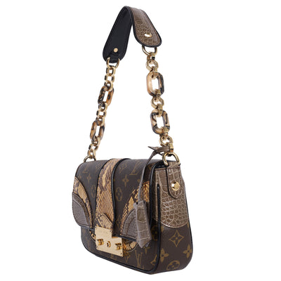 Monogram Alligator Python Shoulder Bag