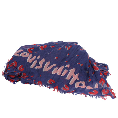 Cashmere Silk Sprouse Leopard Confetti Stole Denim