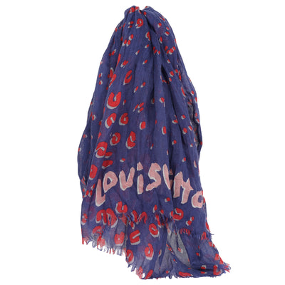 Cashmere Silk Sprouse Leopard Confetti Stole Denim