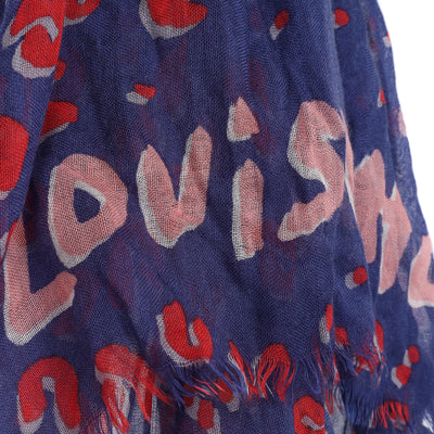 Cashmere Silk Sprouse Leopard Confetti Stole Denim