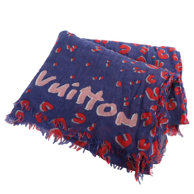 Cashmere Silk Sprouse Leopard Confetti Stole Denim