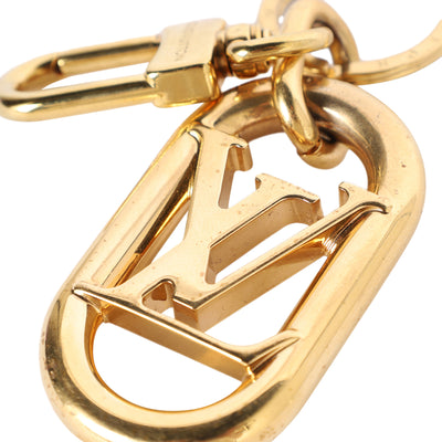 LV Link Keyring Gold in Gold Metal