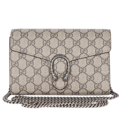 GG Supreme Monogram Mini Dionysus Chain Wallet