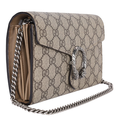 GG Supreme Monogram Mini Dionysus Chain Wallet