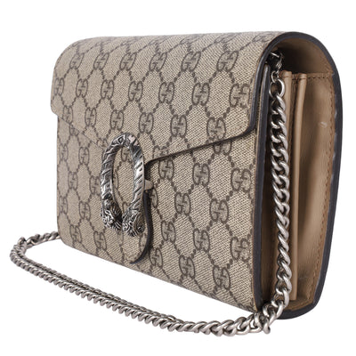 GG Supreme Monogram Mini Dionysus Chain Wallet