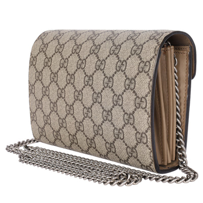 GG Supreme Monogram Mini Dionysus Chain Wallet