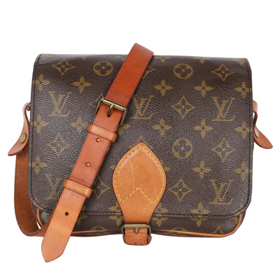 Monogram Canvas Leather Cartouchiere MM Crossbody Bag