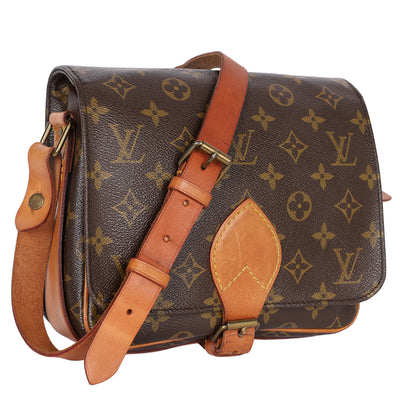 Monogram Canvas Leather Cartouchiere MM Crossbody Bag