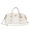 Tessuto Nylon Gaufre Shopping Satchel White