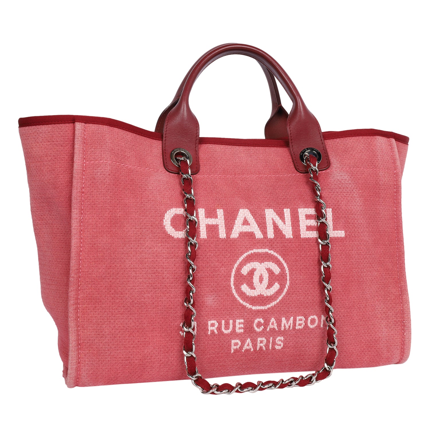 CHANEL, Bags, Authentic Chanel Cambon Large Tote Black And Pink