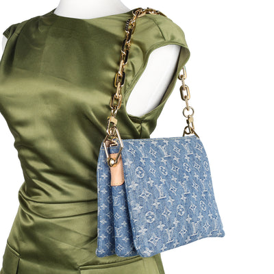 Monogram Denim Coussin PM Blue