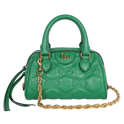 GG Marmont Chain Matelasse leather handbag Green