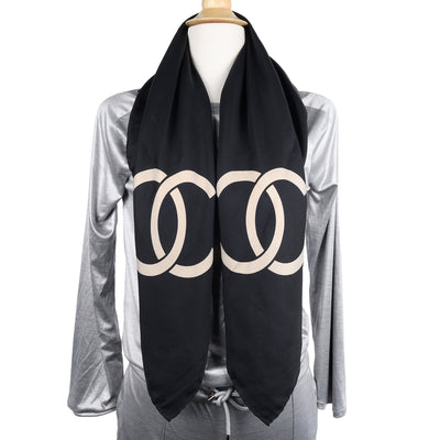 Vintage Chanel CC Logo Silk Scarf