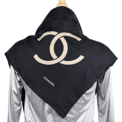 Vintage Chanel CC Logo Silk Scarf