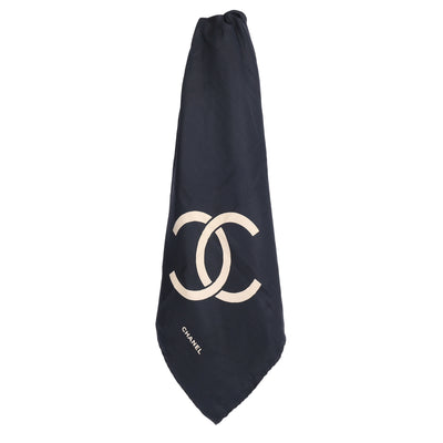 Vintage Chanel CC Logo Silk Scarf