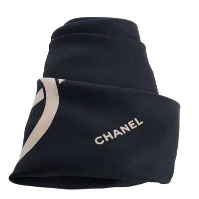 Vintage Chanel CC Logo Silk Scarf
