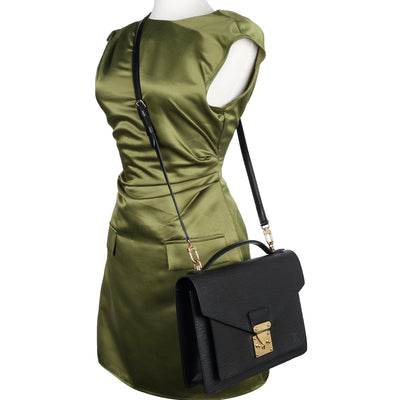 Black Epi Leather Monceau Crossbody Bag