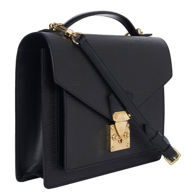 Black Epi Leather Monceau Crossbody Bag