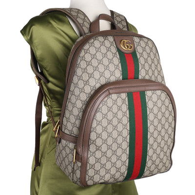 GG Supreme Monogram Ophidia Day Backpack Brown