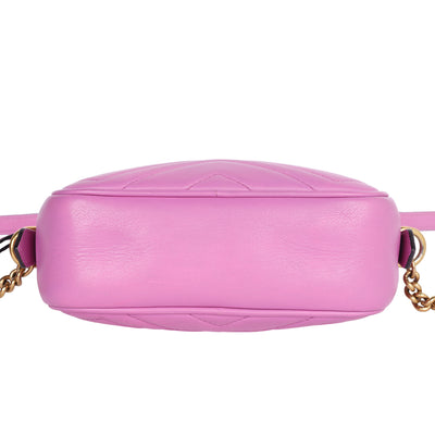 Calfskin Matelasse Small Marmont Chain Shoulder Bag Pink