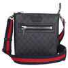GG Supreme Monogram Web Flat Messenger Bag Black Grey