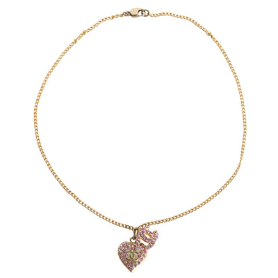 CC Rhinestone Necklace Pink