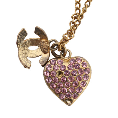 CC Rhinestone Necklace Pink