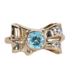 Antique LONDON Blue topaz and Diamond Bow Knot ring