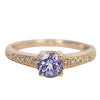 Tanzanite diamond Solitaire ring 14k Round