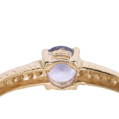 Tanzanite diamond Solitaire ring 14k Round