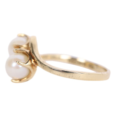 Double Pearl Ring 10KT Size 6.5