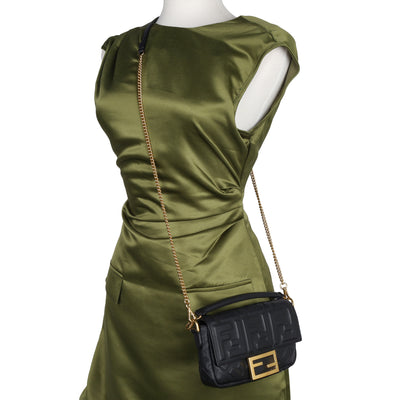 FF Embossed 1974 Mini Baguette Shoulder Bag