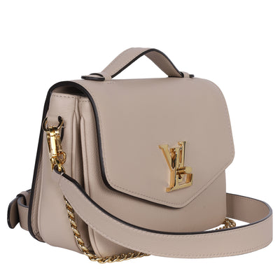 Grained Calfskin Lockme Oxford Tan