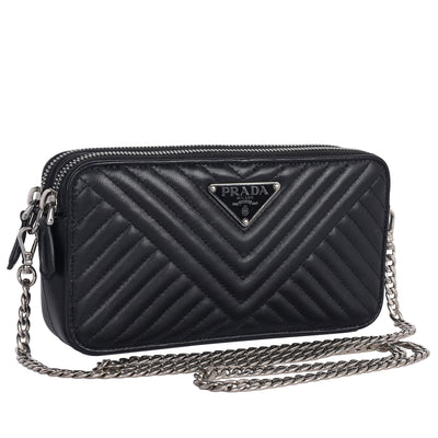 Diagramme Leather Double Zip Shoulder Bag