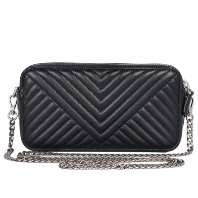 Diagramme Leather Double Zip Shoulder Bag