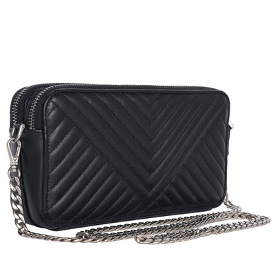 Diagramme Leather Double Zip Shoulder Bag