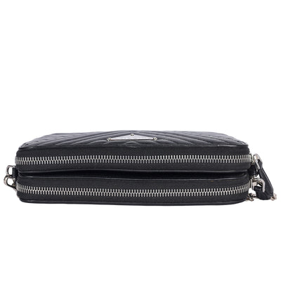 Diagramme Leather Double Zip Shoulder Bag