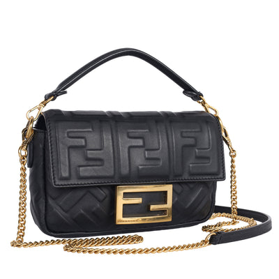FF Embossed 1974 Mini Baguette Shoulder Bag