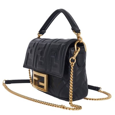 FF Embossed 1974 Mini Baguette Shoulder Bag