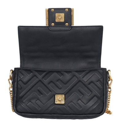 FF Embossed 1974 Mini Baguette Shoulder Bag